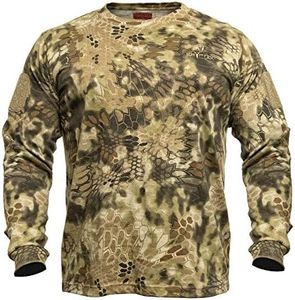 Kryptek Men's Standard Stalker Short Sleeve Hunting Shirt, 100% Cotton, Stealthy Camo Tee, Highlander, X-Large