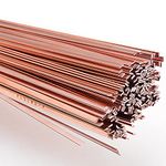 10Pc/20Pc/1Kg Low Temperature Repair Welding Brass Rods Flat Copper Phosphorus Brazing for Special of Refrigerator Air-Conditioning Pipe DIY Crafts Electrical Engineering Soldered Brazed