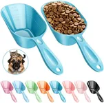 Fenenik Pet Food Scoop 2 Pack, Dog Cup Capacity Cat Food Scooper With Measuring Lines For Dog, Puppy and Cat Coffee Bean, Flour Scoop Bule