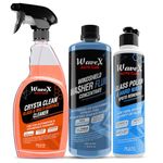 Wavex Glass Polish Cum Hard Water Remover 350ml | Windshield Washer Fluid 500ml | Crysta Clean 650ml | Car Care kit (Set of 3)