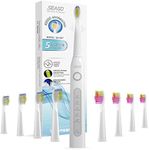 Seago Rechargeable Ultrasonic Toothbrush, Electric Toothbrushes Adults with 8 Brush Heads, Once Full Charge Lasts for 30 Days, Electric Toothbrush with Timer Gift for Family, White…