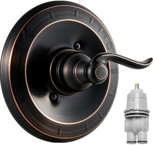 Shower Trim Kit for Delta 13/14 Series, Matte Black Metal Handle & Cover Plate, Fits R10000-UNBX/UNBXHF/UNWS/UNWSHF, Cartridge Included, Easy DIY Install (Valve Body Not Included)