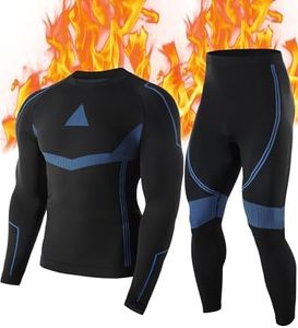 Roadbox Men's Thermal Underwear Set - Long Johns Tops and Bottoms Warm Seamless Base Layer Quick Dry for Cold Weather