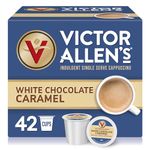 Victor Allen's Coffee White Chocolate Caramel Flavored Cappuccino, 42 Count, Single Serve Cups for Keurig K-Cup Brewers