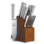 Knife Set - imarku Kitchen Knife Set 15 Pieces Japanese Stainless Steel Knife Block Set with Sharpener - Dishwasher Safe Kitchen Knives - Ultra Sharp Chef Knife Set for Kitchen