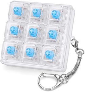 HOMQYTE Transparent Keyboard Fidget Toys for Adults Keyboard Clicker Button Keychain Sensory Toy for Office Stress Relief Autism