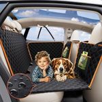 Back Seat Extender for Dogs - Dog Car Seat Cover with Hard Bottom Dog Car Seat Bed Waterproof Dog Hammock for Car Pet Backseat Protector with Mesh Window and Storage Pocket for Car, SUV