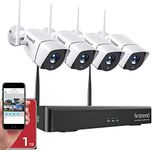 Security Camera System Wireless, 1080P 8CH Wireless Home Security Systems with 4PCS 2MP Full HD Cameras 1TB Hard Drive Night Vision and Free App for Indoor Outdoor Video Surveillance