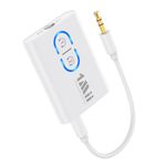 1Mii Bluetooth Transmitter Receiver for TV/Airplane to Headphones, Bluetooth 5.3 AUX/RCA Audio Adapter with AptX Adaptive/Low Latency/HD Audio, Dual Link, Wireless Receiver for Home Stereo, Boat, Gym