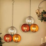 TIED RIBBONS Pack of 2 Wall Hanging Tealight Candle Holders - Diwali Decorations Items for Home Wall Decor Office Restaurant Gifts (Metal) - Diwali Decor - Diwali Gifts