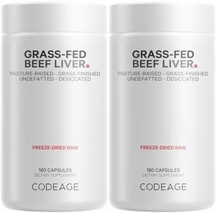 Codeage Grass Fed Beef Liver Supplement - Freeze Dried, Non-Defatted, Desiccated Beef Liver Glandulars Bovine Pills– Liver Health Foods Meat – Argentina Beef Vitamins for Liver - Non-GMO - (2 Pack)