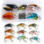 Realure 9 Pcs Minnow Bass Fishing Lures Set with Swivels, Wobbler Crankbaits with Treble Hooks, Sea Fishing Lures for Bass, Pike, Trout, Perch Lures, Hard (Mixed Colors)