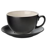 Utopia Barista Cappuccino Cup & Saucer Almond 12oz / 340ml, CT9002 & CT9014, Pack of 6