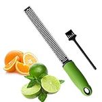 Sunkuka Pro Citrus Lemon Zester & Cheese Grater Stainless Steel - Ginger,Garlic,Potato Nutmeg,Chocolate Zester with Cover and Cleaning Brush