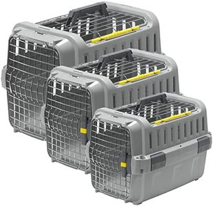 CAT CENTRE Pet Transporter Kitten Dog Sturdy Carrier Crate Two-Door Travel Basket Box 3 Sizes