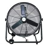 PowerStar 24" Inches Commercial High Velocity 240V Rolling Barrel Drum Adjustable Ventilator Fan 600mm Black Powder Coated (With 3 speed setting Regulator/ 220-240 volts)