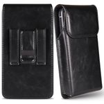 Miimall Phone Holster for Samsung Galaxy S24 Ultra/S23 Ultra/S22 Ultra/ A14/A23, Google Pixel 7 Pro/6 Pro, Motorola Moto G Play, [Magnetic Closure] [Belt Clip] Leather Pouch Phone Holder, Black