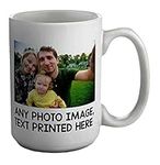 Shopagift Personalised Mug Any Photo Image Text Logo Design White 15oz Large Cup for Birthdays Mum Dad Mothers Fathers Day Family Retirement Work Gifts