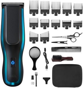Clipper Kit Self Clip 360 - Self Hair Clipping, Cordless, Black, 10 Attachment Combs, USB Charging, Long Life Battery, Self Grooming, DIY, Rinseable Blades, Easy Grip, Lightweight