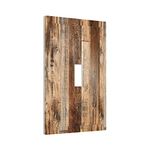 Rustic Brown Wood Light Switch Cover Decorative 1 Gang Single Toggle Switch Plate Covers Farmhouse Vintage Wood Grain Faceplate for Kitchen Bathroom Living Room (Plastic)