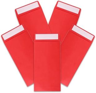 Cash Envelopes 100Pack 3.5x6.5inch,Colored envelope，Coin envelope，Red envelopes for cash,Seed envelope，budgets, checks, coins, tickets, jewelry, small items(Red)