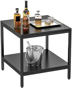 YITAHOME Table Stand for Commercial Ice Maker Machine 2-Tier Storage Shelf Coffee Tea End Table Square Simple Style Side Table for Office, Restaurant, Home, Bars, Coffee Shop