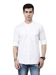 THE SOUL PATROL Mens Pure Cotton Slim Fit Full Sleeve Casual Shirt (White_1 ; 42)