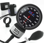 MDF Instruments, Extra Large Gauge Calibra Pro Aneroid Sphygmomanometer with Shock Guard & Adult Sized Cuff Included, Black-Black, MDF808B11