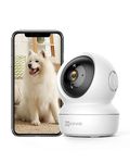 EZVIZ Indoor Camera 2.4GHz Wifi, Pet Camera, Baby Monitor, Motion Detection, Auto Tracking, Smart Night Vision, 2 Way Audio, Alexa Compatible, C6N WH