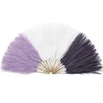 Serwalin 60pcs Pampas Grass,45cm Faux Pampas Grass Decor,Fluffy Artificial Pampas Grass for Boho Decor,Living Room,Home,Vase Filling ,Wedding Table Vase Decoration(Purple and White)