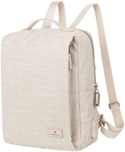 Nordace Siena II Mini Smart Travel Backpack for Women with USB Charging Port, Water Resistant, Beige, Mini, Daypack Backpacks