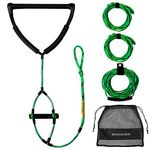 MAYAPHILOS 75ft Wakeboard Water Ski Kneeboard Rope with 15in Floating Handles ,4 Sections Watersports Tow Rope for Tubing