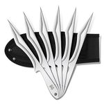 THRWCLUB Throwing Spikes 6-Pack Set, 10" Length, 0.236" Thickness, Full Tang Stainless Steel Design, Well-Balanced for No Spin Throwing Set, Complete with Nylon Sheaths for Recreation and Competition