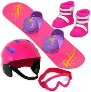 Click N' Play Doll Snowboard Set and Accessories, Perfect For 18 Inch Dolls