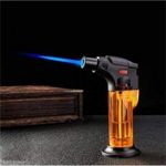 A.K.TRADERS Windproof Platinum Series Jet Flame Blow Gun Thrower Torch Lighter Barbeque Lighter with Stand,Plastic
