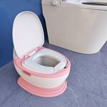 711TEK Toddler Potty Training Toilet – Larger Size with Realistic Flushing Sound, Sturdy Non-Slip Design, Fun Built-in Splash Guard, Removable PVC Soft Seat – Easy to Clean, Baby Toilet Trainer, Pink