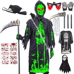 Skirfy Halloween Costumes for Kids age 5-7 Size S,Glow In The Dark Cosplay Costumes