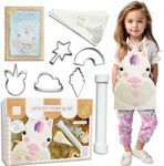 Hapinest Unicorn Cookies Baking Set for Kids Girls Real Baking Kit Toys Gift Ages 4 5 6 7 8 Years Old - Unicorn Apron, Unicorn Theme Cookie Cutters, Piping Bags and Tips, Cookie Dough Roller