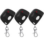 Kingdder 3 Pieces Garage Door Remote Compatible for Linear Multicode 300mhz 10 Dip Switch 3089 3060 3070 Gate Opener Remote Multicode Gate Opener with Keychain (Black, White)