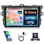 8 Core 4G 64G Android Car Stereo for Toyota Corolla 2009-2013 Wireless Carplay Android Auto, Rimoody 9’’ Touch Screen Car Radio Bluetooth GPS WiFi FM RDS DSP Mirror Link RCA USB SWC Backup Camera