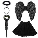 Angel Wings Costume Women's White Tutu Skirt, Halo and Wand Angel Wings Decoration Wings, Halloween Carnival Party Cosplay Adult