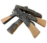 MrGas Log Gas Fireplace Logs, 6 Pack Ceramic Fireplace Logs, Faux Fireplace Logs for Fireplace Decorative, Fake Fireplace Logs Indoor or Outdoor Fireplaces and Fire Pits