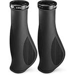 MARQUE Ergo Bike Handlebar Grips – Non-Slip Bike Handle Grip with Ergonomic Comfort Design for Bicycle Flat Handle Bar – Fit Mountain Bike, E-Bike, Hybrid, City Commuter Bikes, Scooter (Ergo Plus)