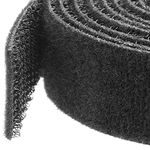 StarTech.com 50ft. Hook and Loop Roll - Cut-to-Size Reusable Cable Ties - Bulk Industrial Wire Fastener Tape - Adjustable Fabric Wraps - Black (HKLP50)