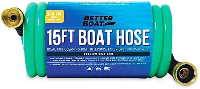 Coil Hose Water Hoses Expandable 15FT Perfect RV Water Hose or Boat Hose or Short Garden Hose Marine Grade 3/8 Inch