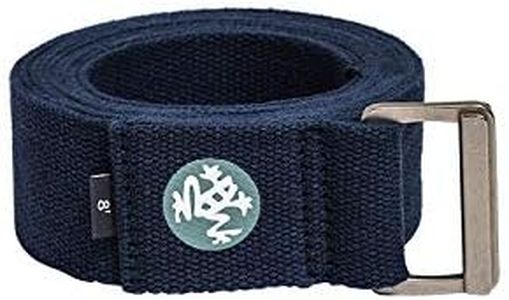 Manduka Align Yoga Strap - Lightweight Cotton, Secure, Slip Free Support, Midnight Blue, 1.75 Inch Wide, 8 Feet (244cm)