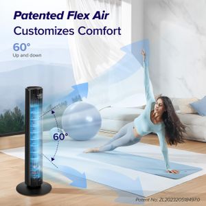 Levoit 42" Smart Silent Tower Fan – DC Motor, 90° Oscillation, 12 Speeds, Voice Control