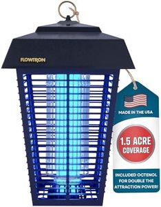 Flowtron Bug Zapper, 1-1/2 Acre of Outdoor Coverage with Powerful 80W Bulb & 5600V Instant Killing Grid, Electric Insect, Fly & Mosquito Zapper, Made in The USA