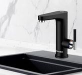 Briwellna Hot Water Tap Instant Hot Water,220V Tankless Electric Heater Bathroom Taps, Cold and Hot Water Tap with Digital Display, Instant Hot Water Faucet(Black)[Energieklasse A]