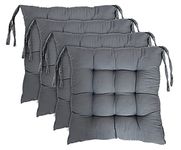 Kuber Industries Microfiber Chair Pad|Chair Cushion Pad for Office, Home|Sitting Cushion|Seat Cushion for Chair|Pack of 4 (Grey)